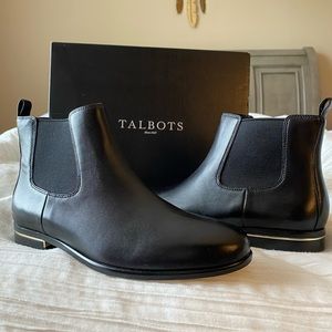 Brand New, Never Worn Ankle Boots in Black w/Gold Detail at Heel. 100% Leather